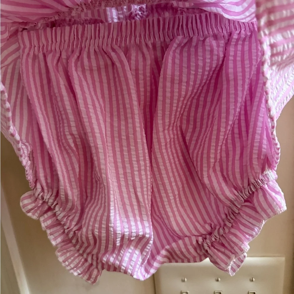 New Seersucker Bow Diaper Set